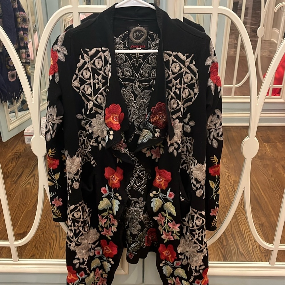 Johnny Was Biya Embroidered Cardigan Jacket XS/Small